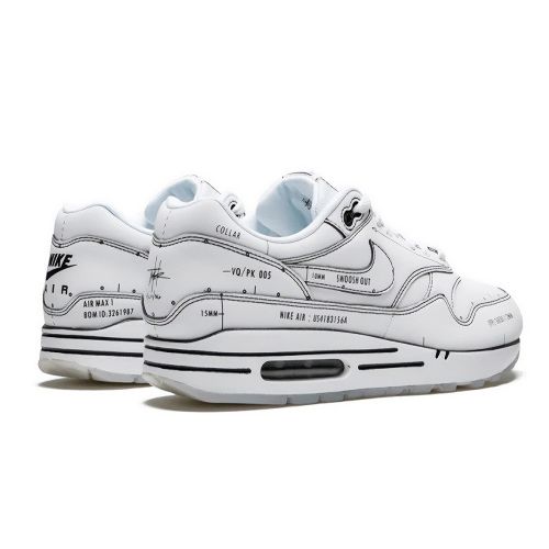 Air Max 1 Tinker Schematic White Black Vast Grey Sneakers - Nike - 10 US / 9 UK / 44 EUR 