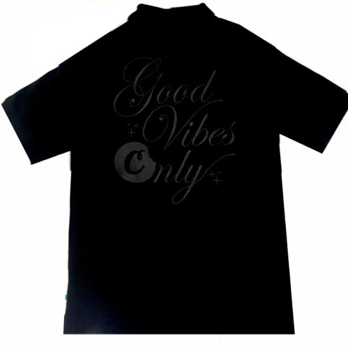 Camiseta Polo de Cookies - ¨Good Vibes Only¨ - Negro