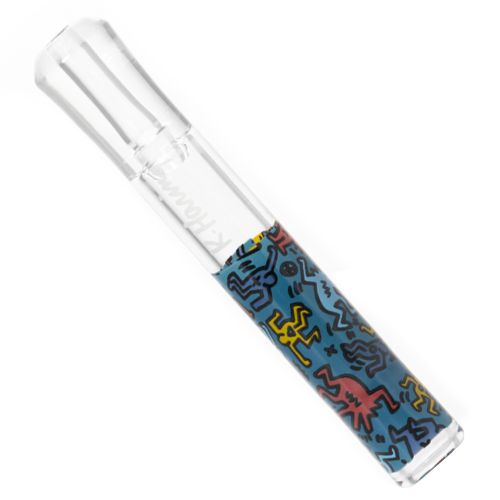 Pipa de cata de vidrio de Keith Haring - Azul