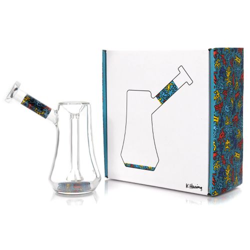 Bubbler de cristal de Keith Haring - Azul