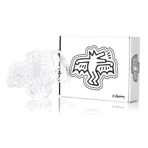 Cenicero de cristal de Keith Haring - Perro murcielago