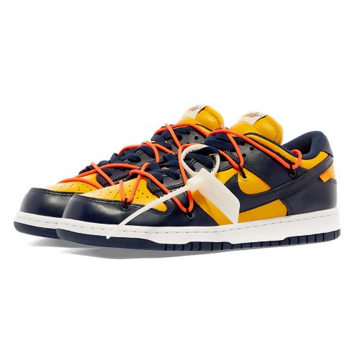 Dunk Low Off-White University Gold Midnight Navy Sneakers - Nike - 9 US / 8 UK / 42.5 EUR