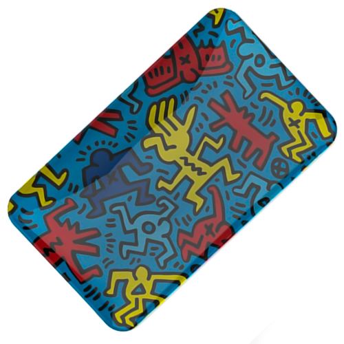 Bandeja de cristal de Keith Haring - Azul