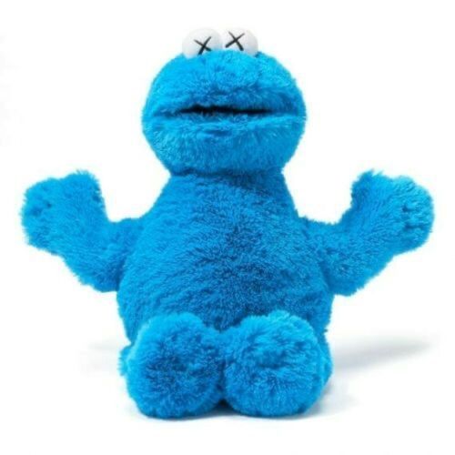 KAWS Sesame Street Uniqlo Cookie Monster Plush Toy - Azul