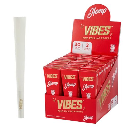 Vibes Conos pre-liados – Tamaño King - Cáñamo (Rojo)