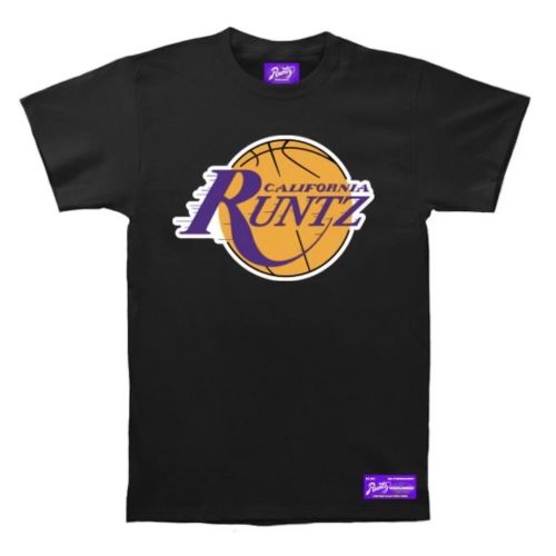 Camiseta ''LA Basketball'' de Runtz – Negro