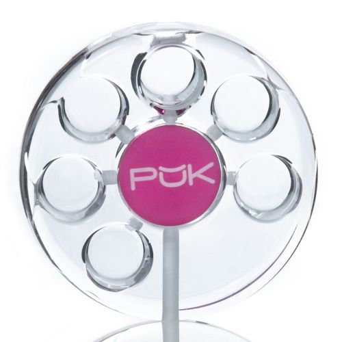 PUK Glass Six Shooter Pipes - Rosa transparente