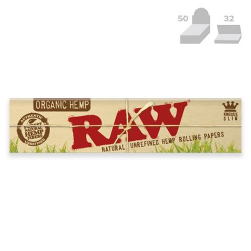 RAW Papel de liar natural tamaño King Slim de Cáñamo Orgánico