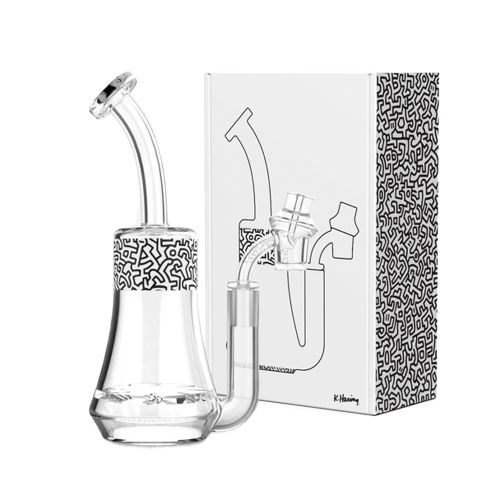 Rig Bong para concentrados de Keith Haring - Blanco & Negro