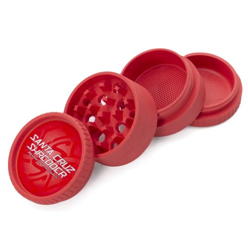 Grinder de cáñamo biodegradable de Santa Cruz Shredder - 4 piezas, Rojo