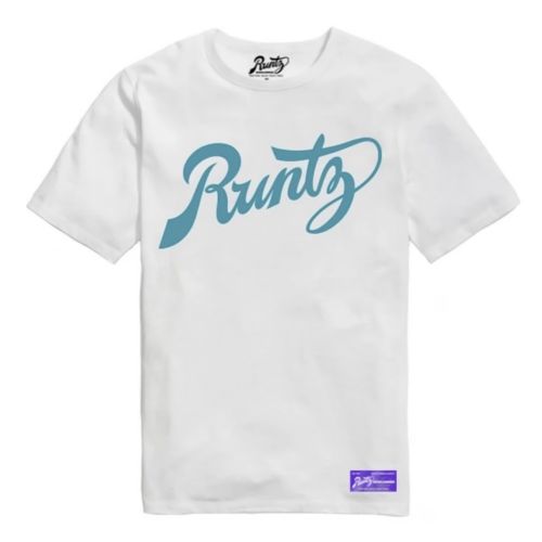 Camiseta ''Script'' de Runtz - Blanco & Turquesa