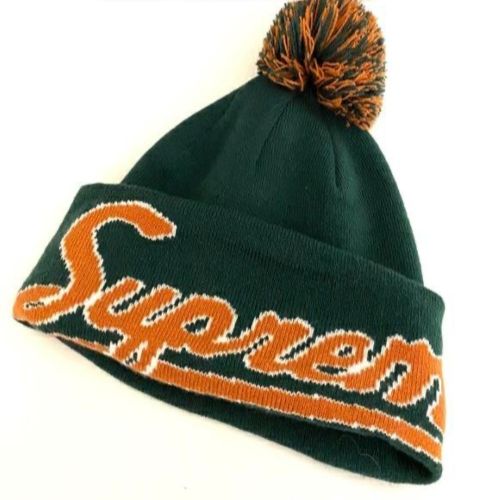 Supreme New Era Script Cuff Beanie - Verde oscuro