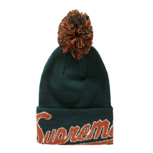 Supreme New Era Script Cuff Beanie - Verde oscuro