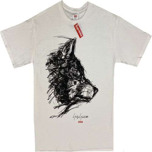 Supreme Yohji Yamamoto Scribble Wolf Tee - Talla L - Blanco