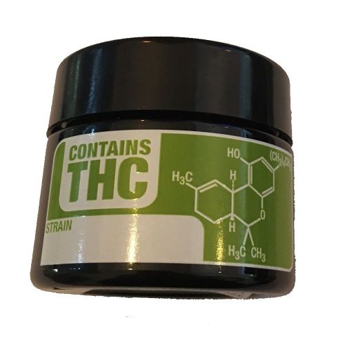 Tarro con tapa de cristal UV ''THC'' de 420 Jars - Tamaño pequeño