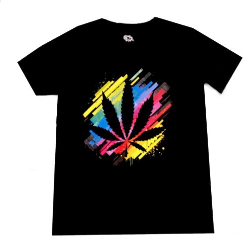 Camiseta ''hoja colorida'' de The Plug - Negro