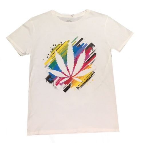 Camiseta ''hoja colorida'' de The Plug - Blanca