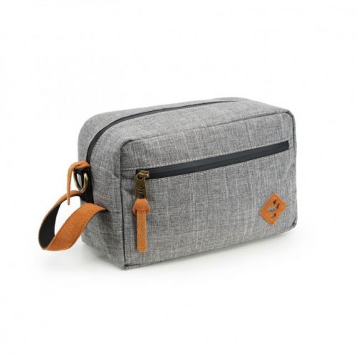 The Stowaway Toiletry Kit Odour Proof Bag by Revelry-Crosshatch Grey