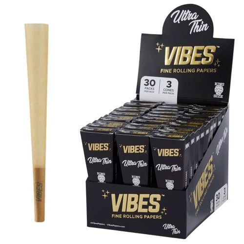 Vibes Conos pre-liados – Tamaño King -  Ultra Fino (Negro)