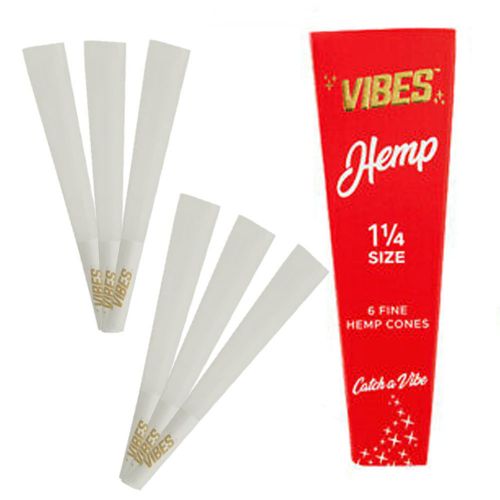 Vibes Conos pre-liados – Tamaño 1/1-4 - Cáñamo (Rojo) 