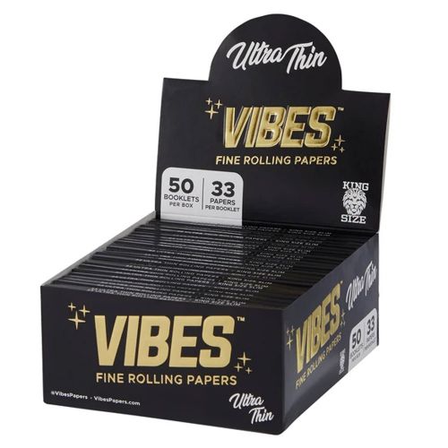 Vibes papeles de liar – Tamaño King - Ultra fino (Negro)