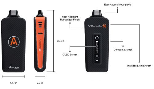 Vaporizador Vicod 5G Kit 2ª gen de Atmos - negro - (multifuncional)