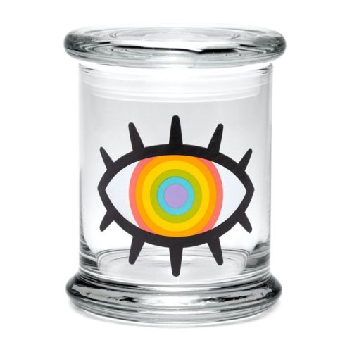 Tarro Pop Top de cristal - WOKE RAINBOW EYE de 420 JARS